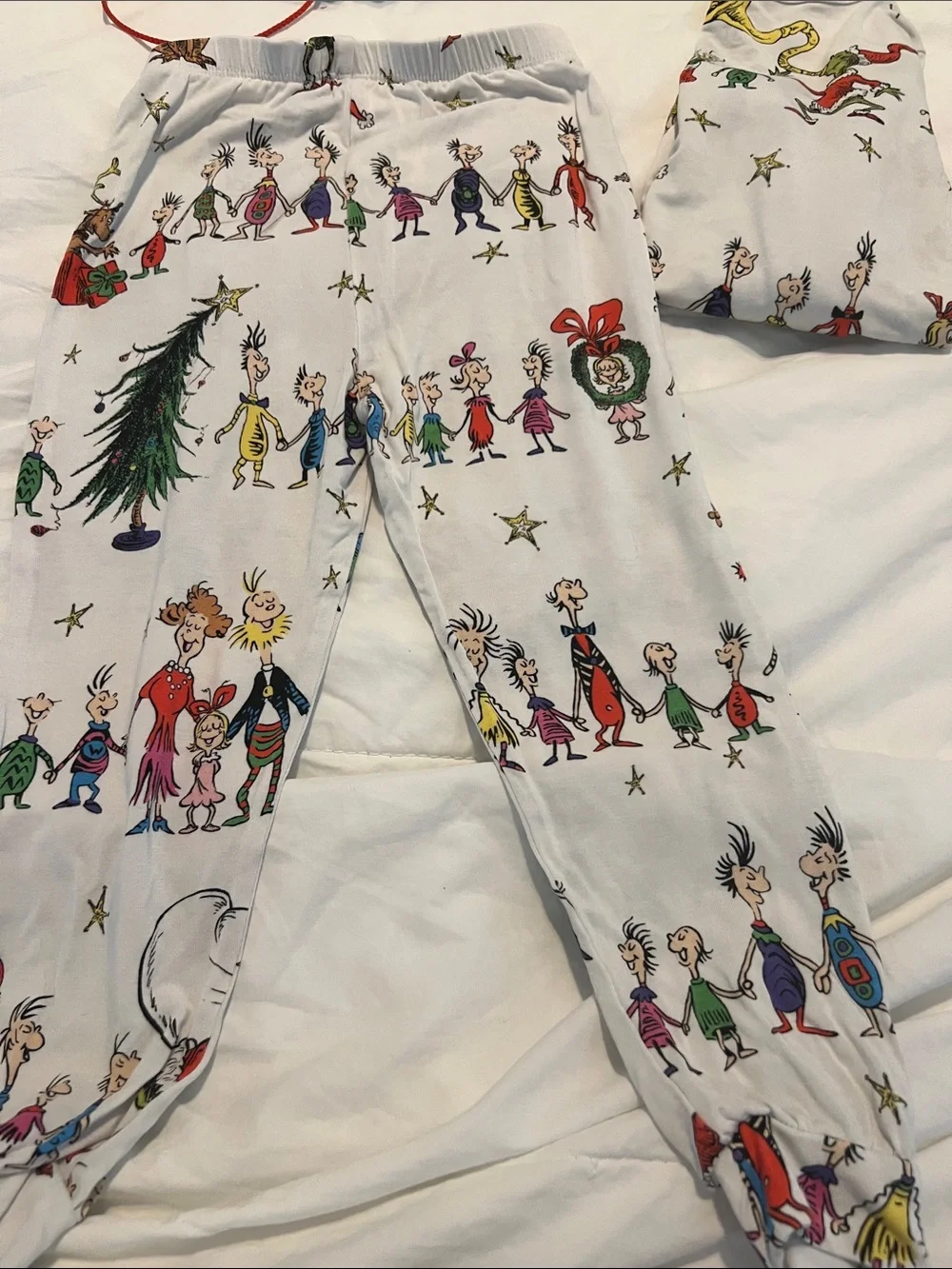 Pottery Barn Kids' Holiday The Grinch Character Pajama Set - White Multicolor